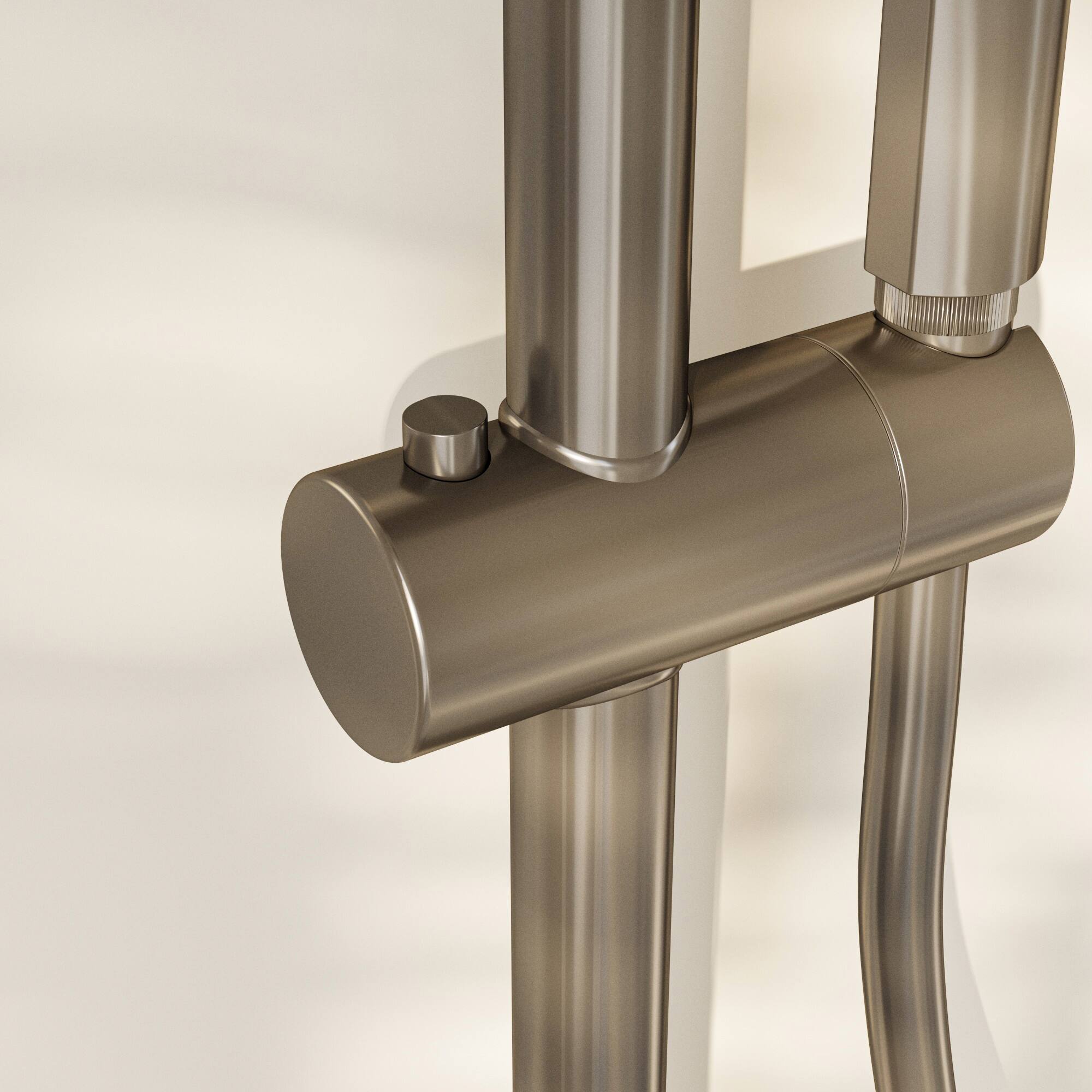 Alt View 4. Famapy - Piano Button Shower System with Rainfall Head & Handheld, Adjustable Slide Bar Shower Faucet Set with Bidet Sprayer - Gunmetal Gray.