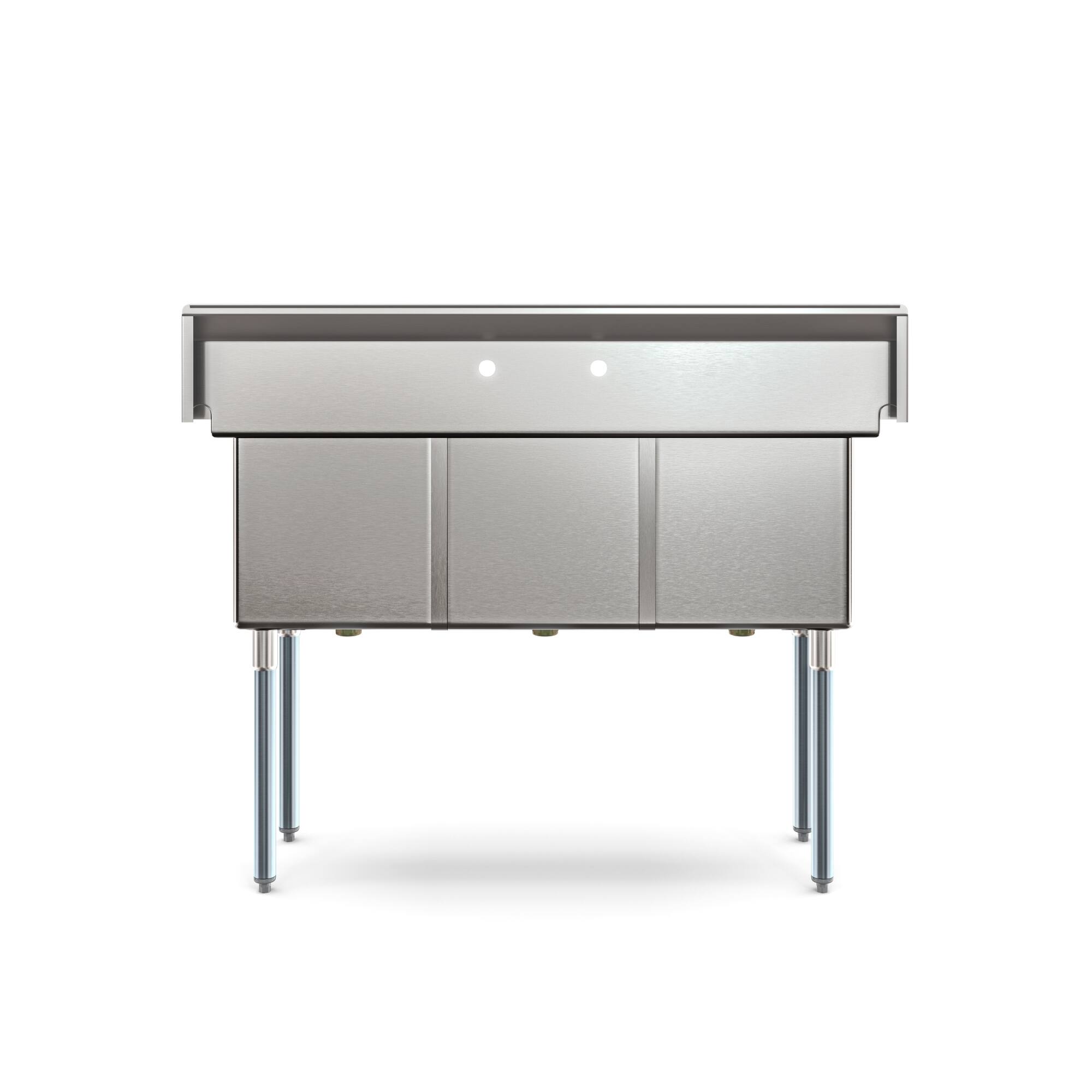 Alt View 4. Koolmore - 51 in. Three Compartment  Sink, Bowl Size 15x15x14, 16 Gauge Stainless-Steel (KM-SC151514-N316) - Stainless Steel.