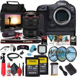 EOS R3 Mirrorless Camera (4895C002) + Canon RF 24-70mm Lens + More Bundle (International Version)