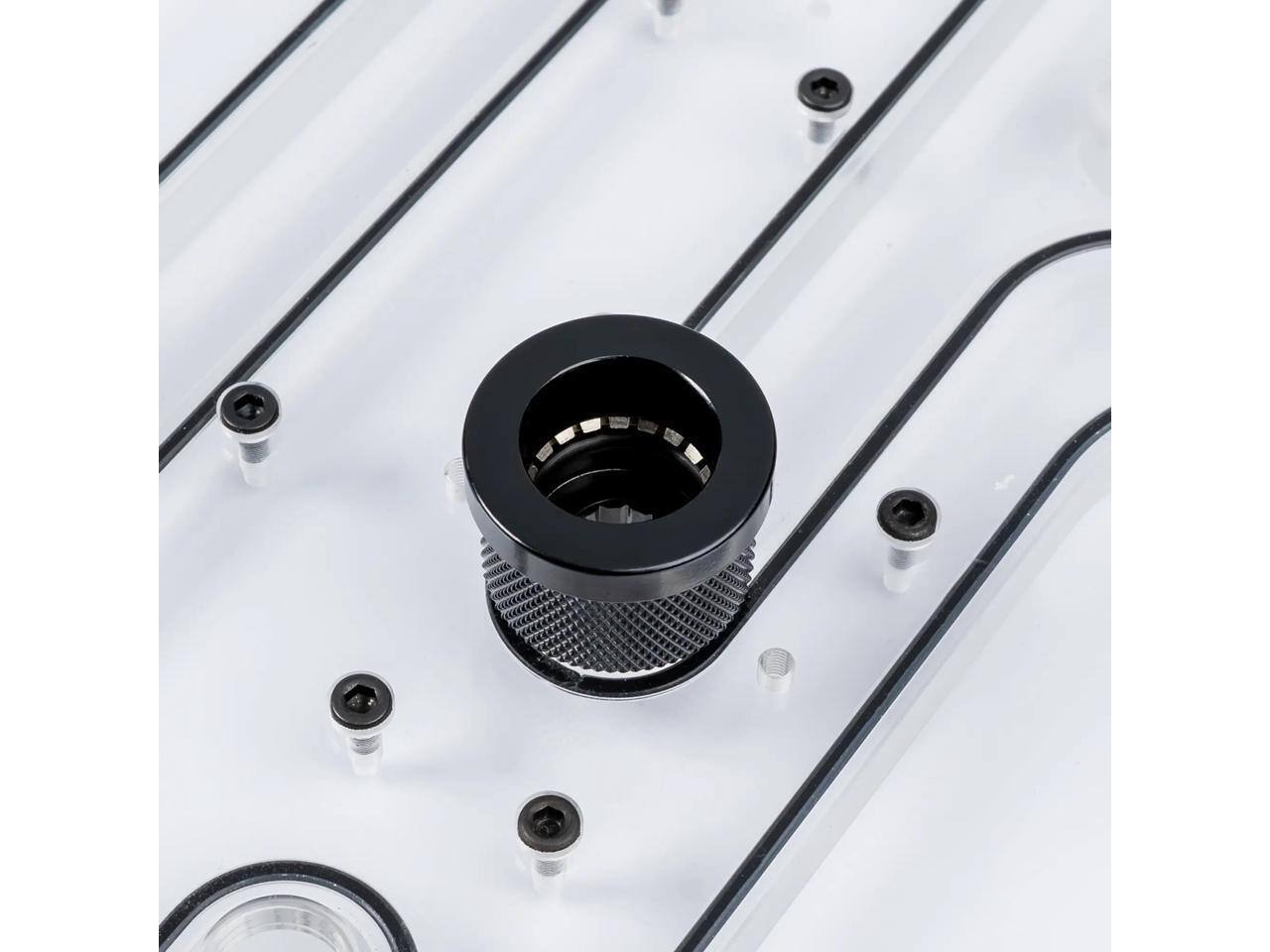 Alt View 3. Phanteks - Phanteks Glacier EZ-Fit F16G1/4, 16mm Soft and Hard Tube Fitting, Push-In EZ-Fit System, G1/4 thread, Black - Black.