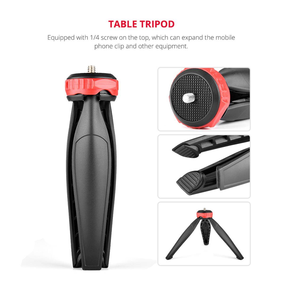 TABLE TRIPOD

Equipped with 1/4 screw on the top, which can expand the mobile phone clip and other equipment.