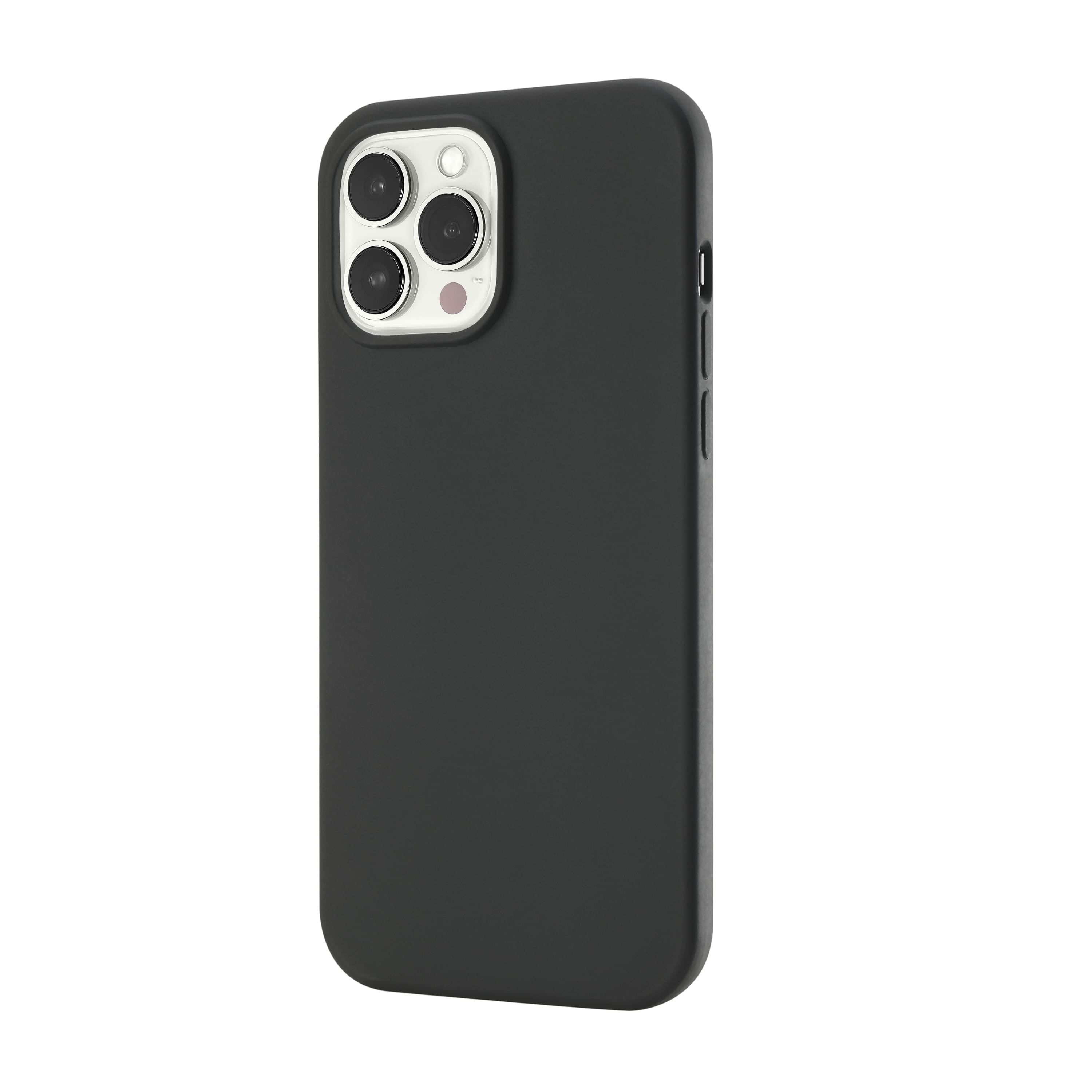 Front. Best Buy essentials™ - Liquid Silicone Case with MagSafe for iPhone 13 Pro Max and iPhone 12 Pro Max - Black.