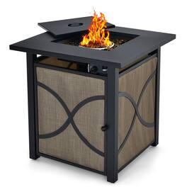 Gymax - 25'' Gas Fire Pit Table 40,000 BTU Propane Fire Pit Table w/ CSA Certification - Black, Coffee