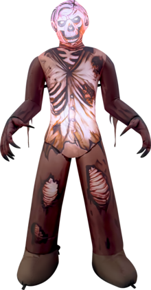 GOOSH Inflatables - GOOSH 6FT Inflatable Zombie Skeleton – Light-Up Halloween Yard Decoration - Brown