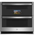 GE Profile - 30" Smart Built-In Double Electric Twin Flex Convection Wall Oven with No Preheat Air Fry - Stainless Steel