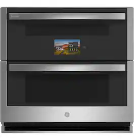 GE Profile - 30" Smart Built-In Double Electric Twin Flex Convection Wall Oven with No Preheat Air Fry - Stainless Steel