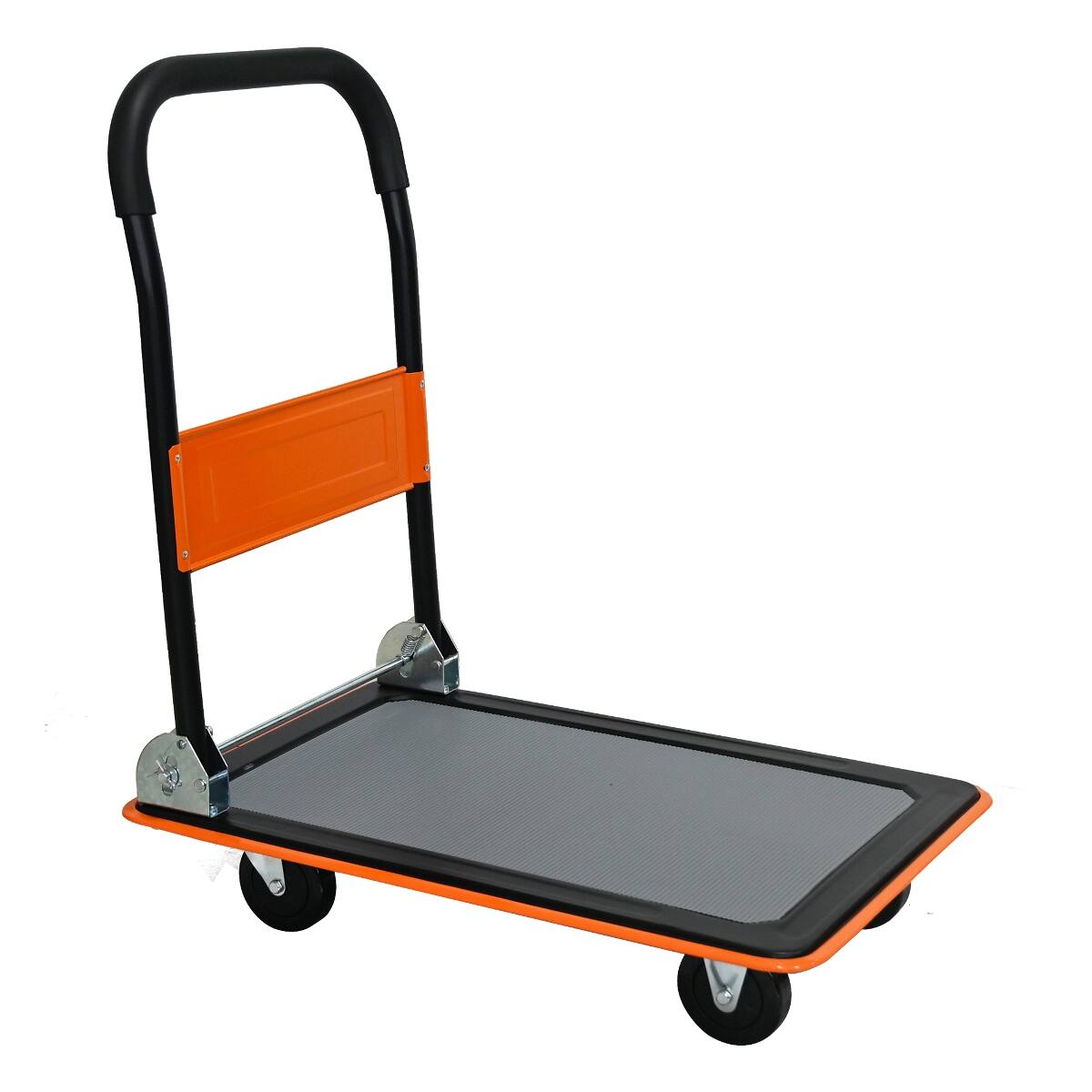 Angle. Ropilly - Ropilly Folding Platform Cart, 330 lb Capacity Foldable Flatbed Cart with Swivel Wheels, Orange - Orange.