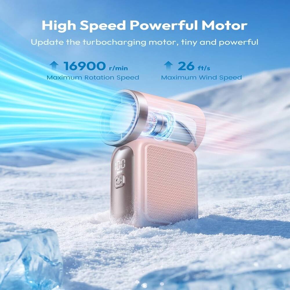 High Speed Powerful Motor  
Update the turbocharging motor, tiny and powerful  

16900 r/min  
Maximum Rotation Speed  

26 ft/s  
Maximum Wind Speed