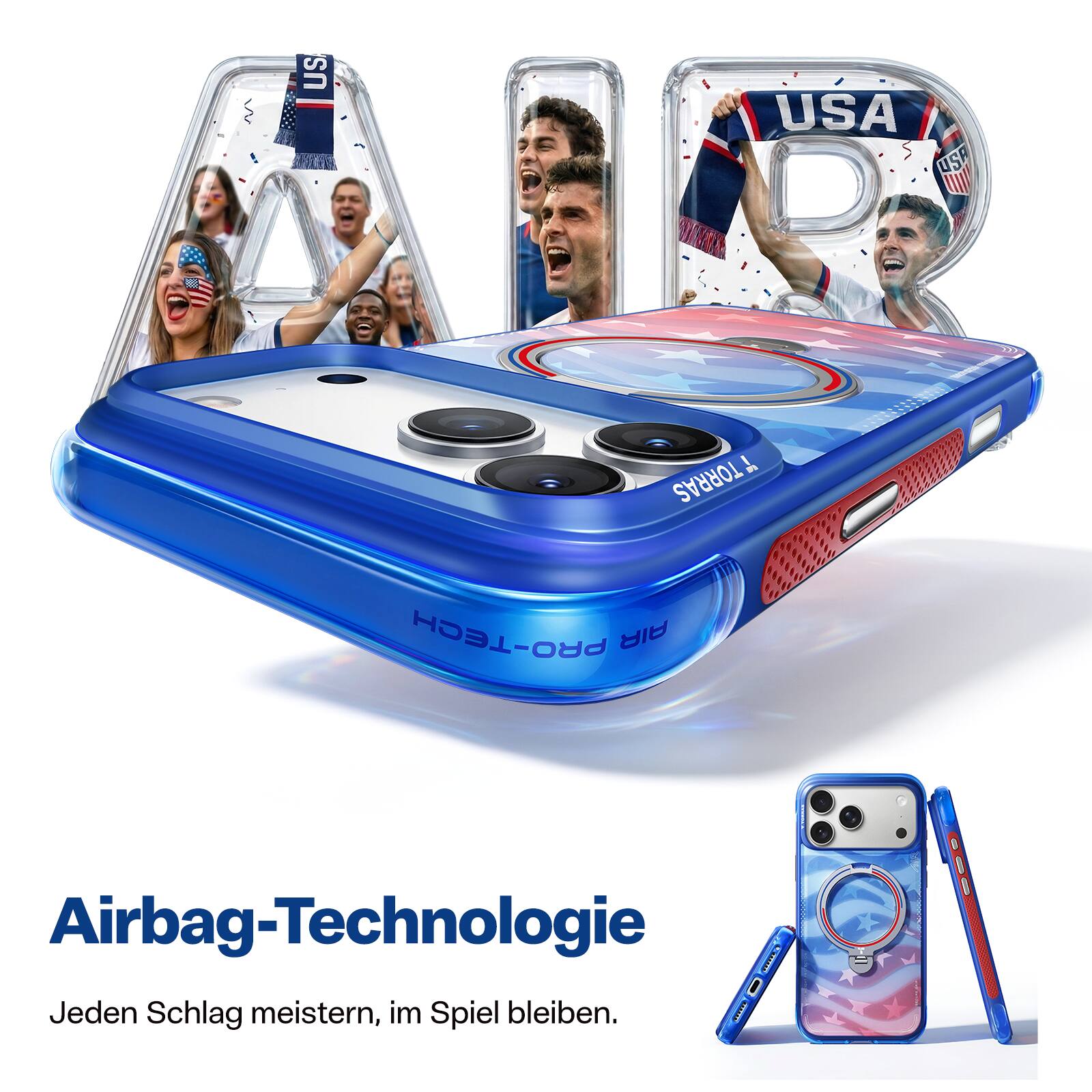 US USA USA VEOY!  
PRO-TECH AIR Airbag-Technologie  
Jeden Schlag meistern, im Spiel bleiben.  

Airbag-Technologie  
Jeden Schlag meistern, im Spiel bleiben.