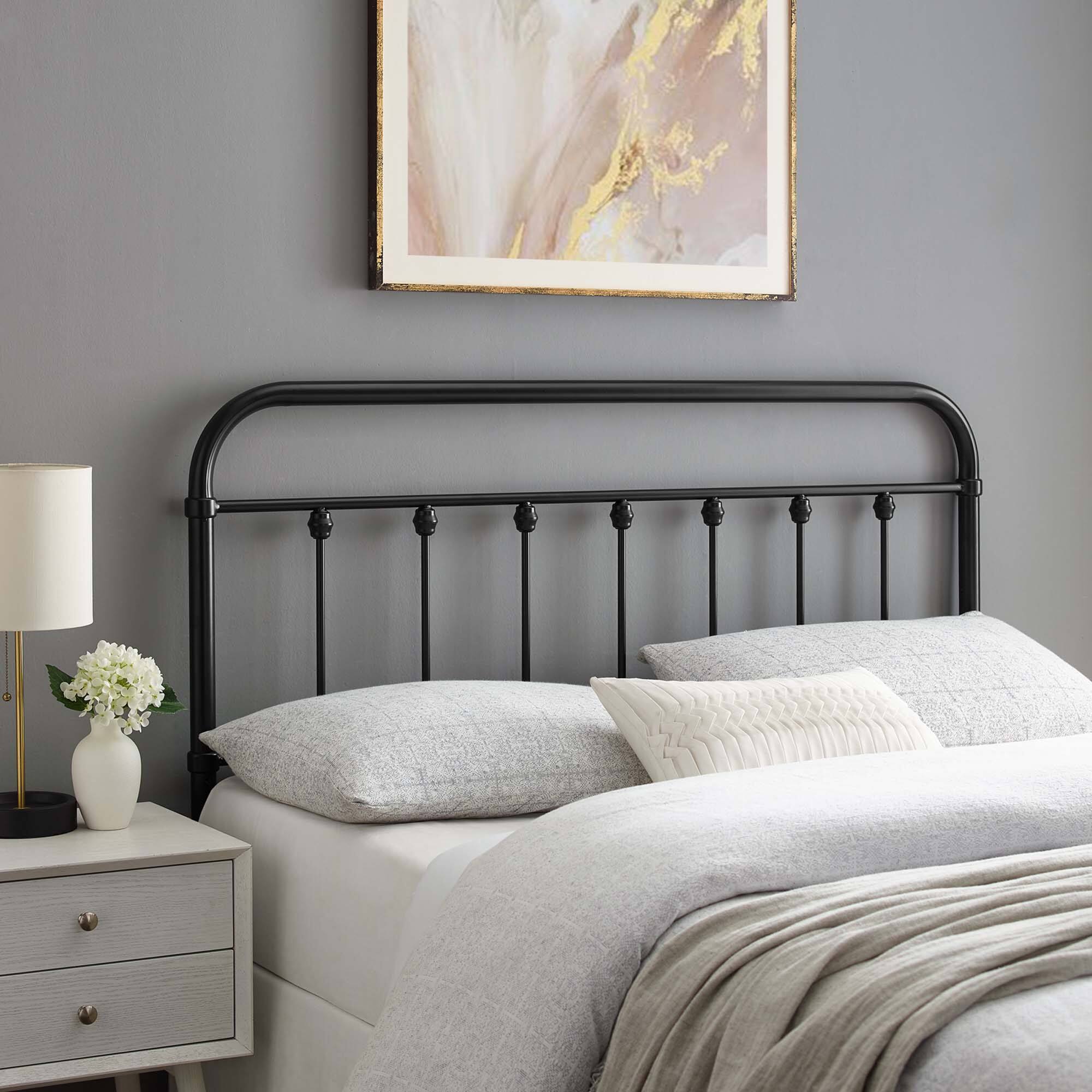 Back. Modway - Sage Metal Full Headboard by Modway - Black.