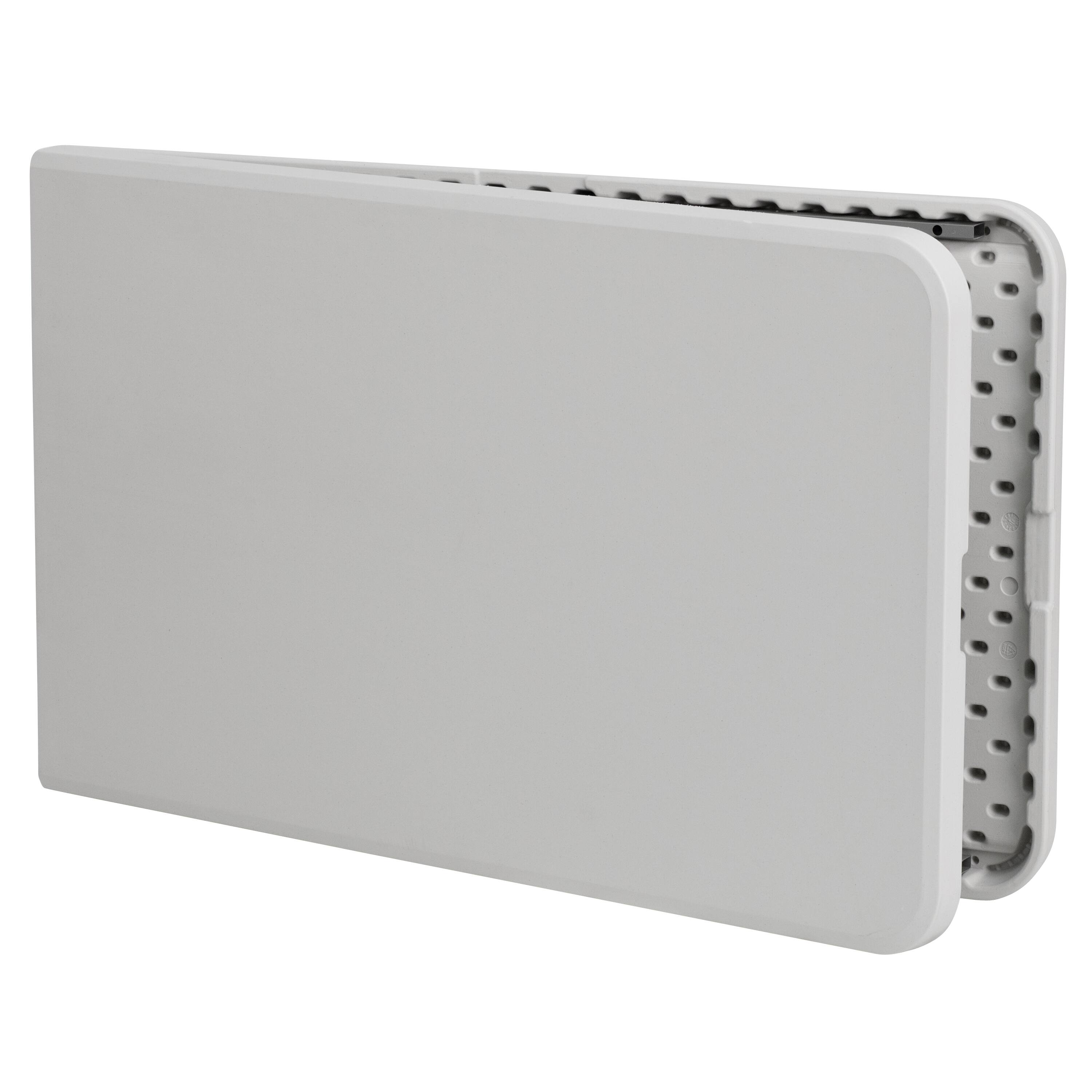 Alt View 7. Emma + Oliver - 8-Foot Bi-Fold Plastic Banquet and Event Folding Table with Carrying Handle - Granite White.