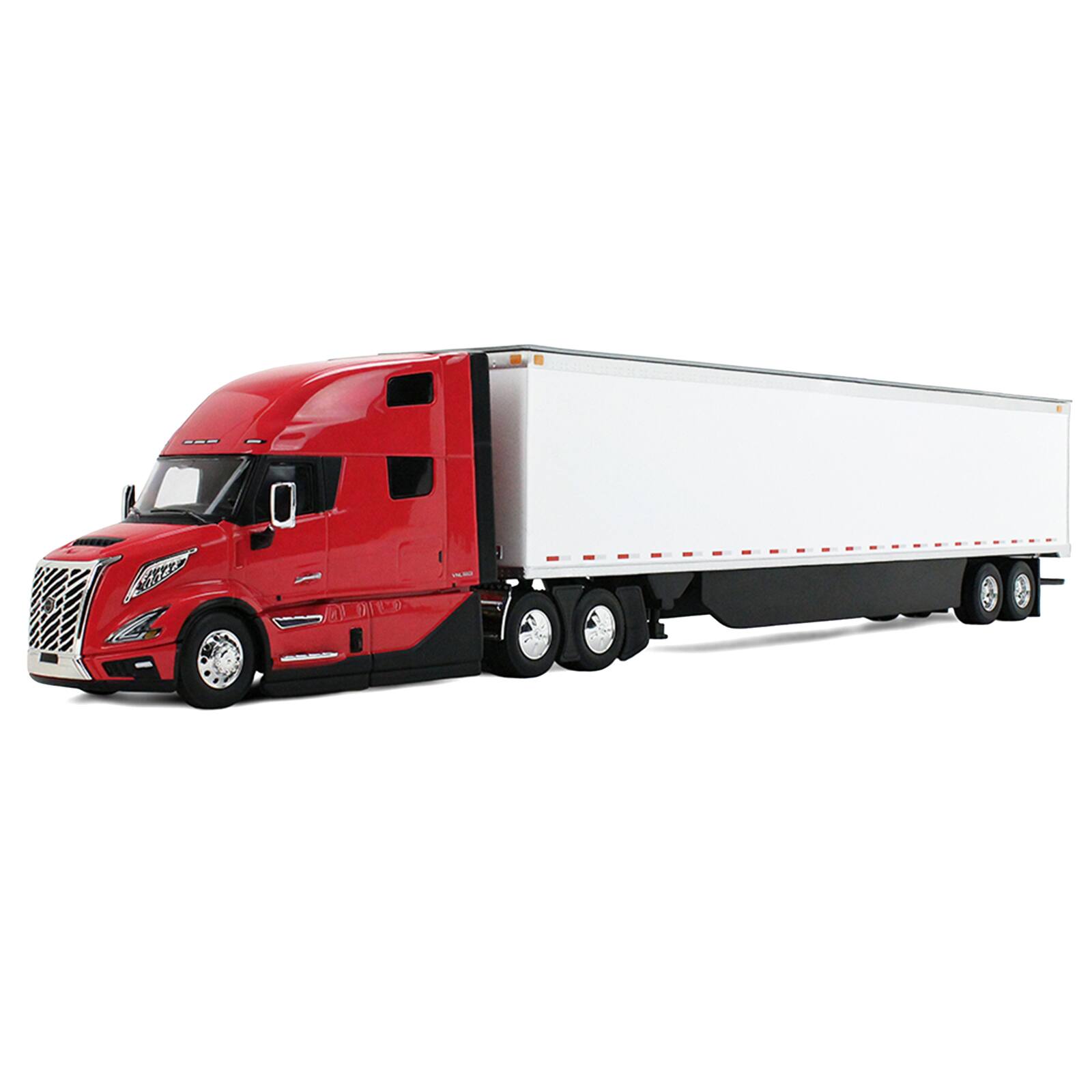 Alt View 1. First Gear - Volvo VNL 860 High-Roof Sleeper and 53' Trailer with Skirts Red with White Trailer 1/50 Diecast Model by First Gear.