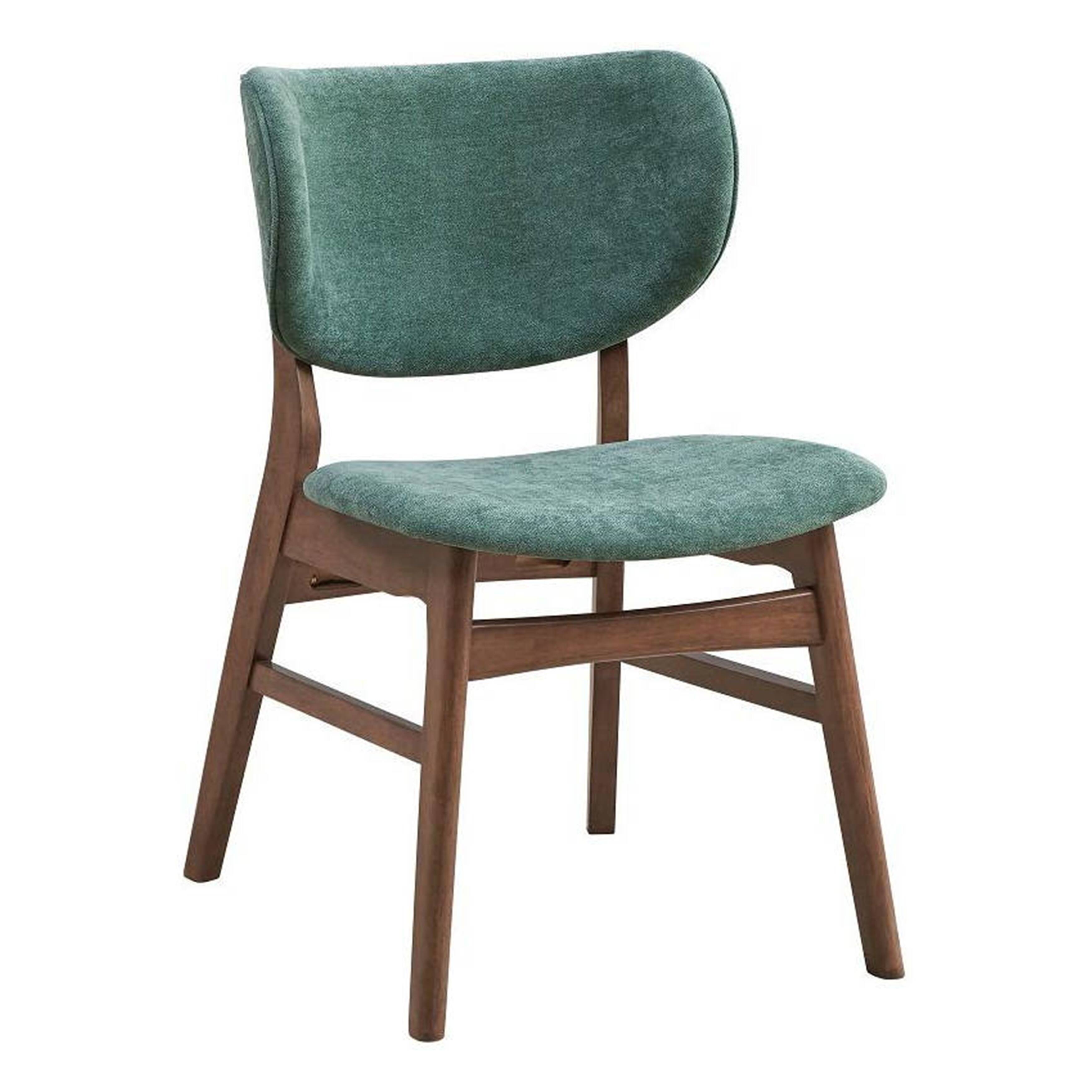 Alt View 1. Manhattan Lane - Evis 23 Inch Side Dining Chair Set of 2, Soft Green Fabric - Green, Brown.
