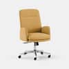 Front. Branch Furniture - Branch Softside Mid-Century Modern High Back Office Chair – Removable Arms, Adjustable Height, Cloud-Like Comfort - Sunflower.