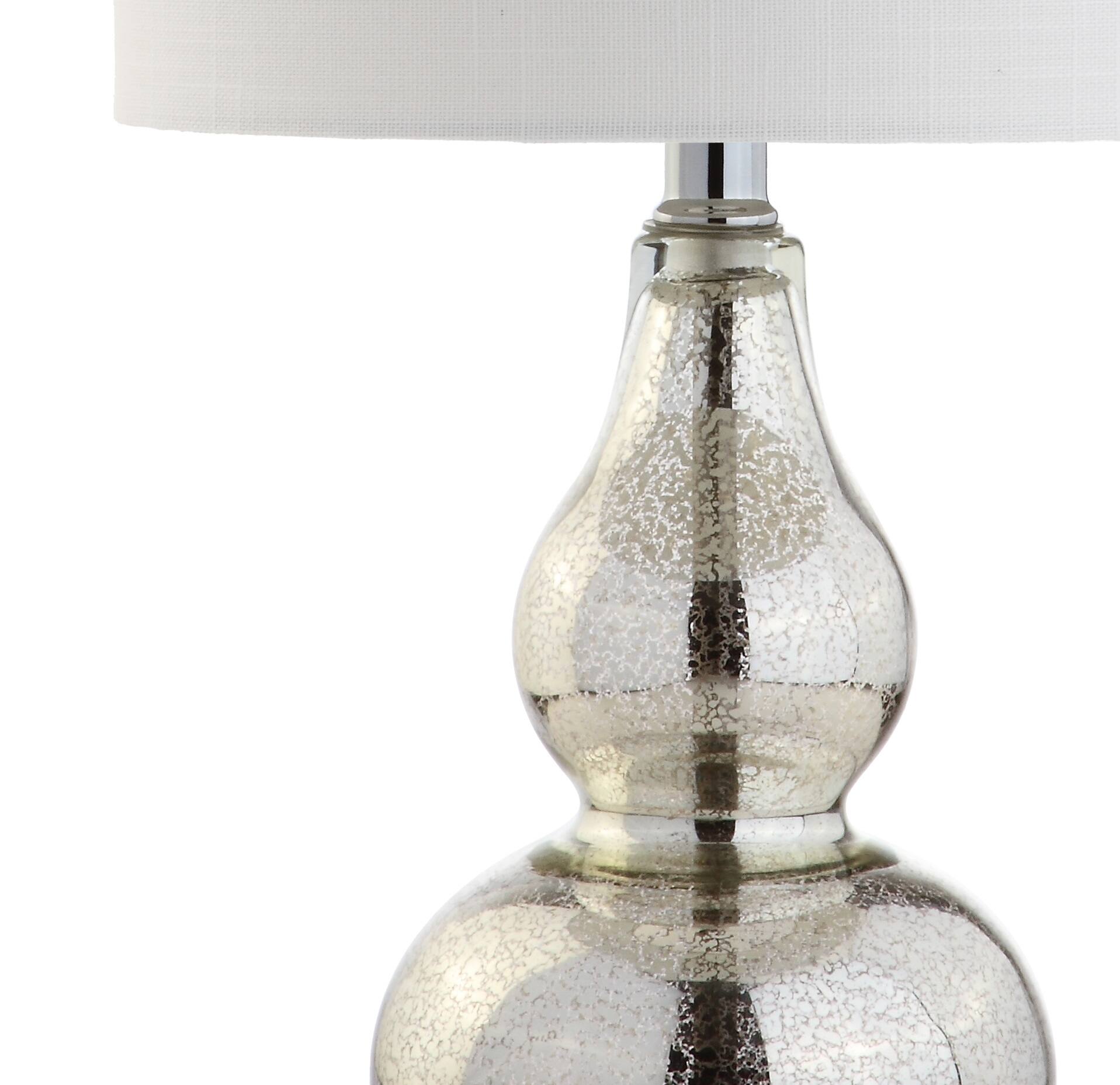 Alt View 6. Jonathan Y - Anya 20.5" Mini Glass LED Table Lamp, Silver - Mercury Silver.