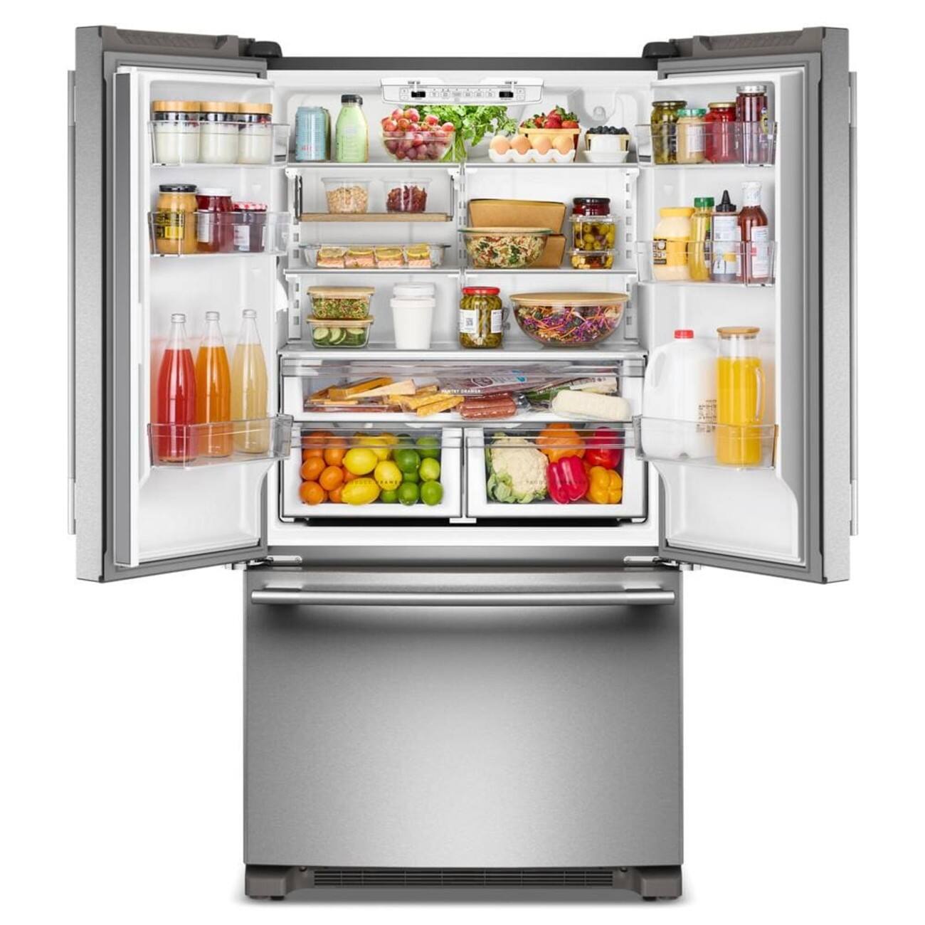 Alt View 1. KitchenAid - 20 Cu. Ft. 36-Inch Counter-Depth French Door Refrigerator with Internal Water Dispenser - PrintShield Stainless.