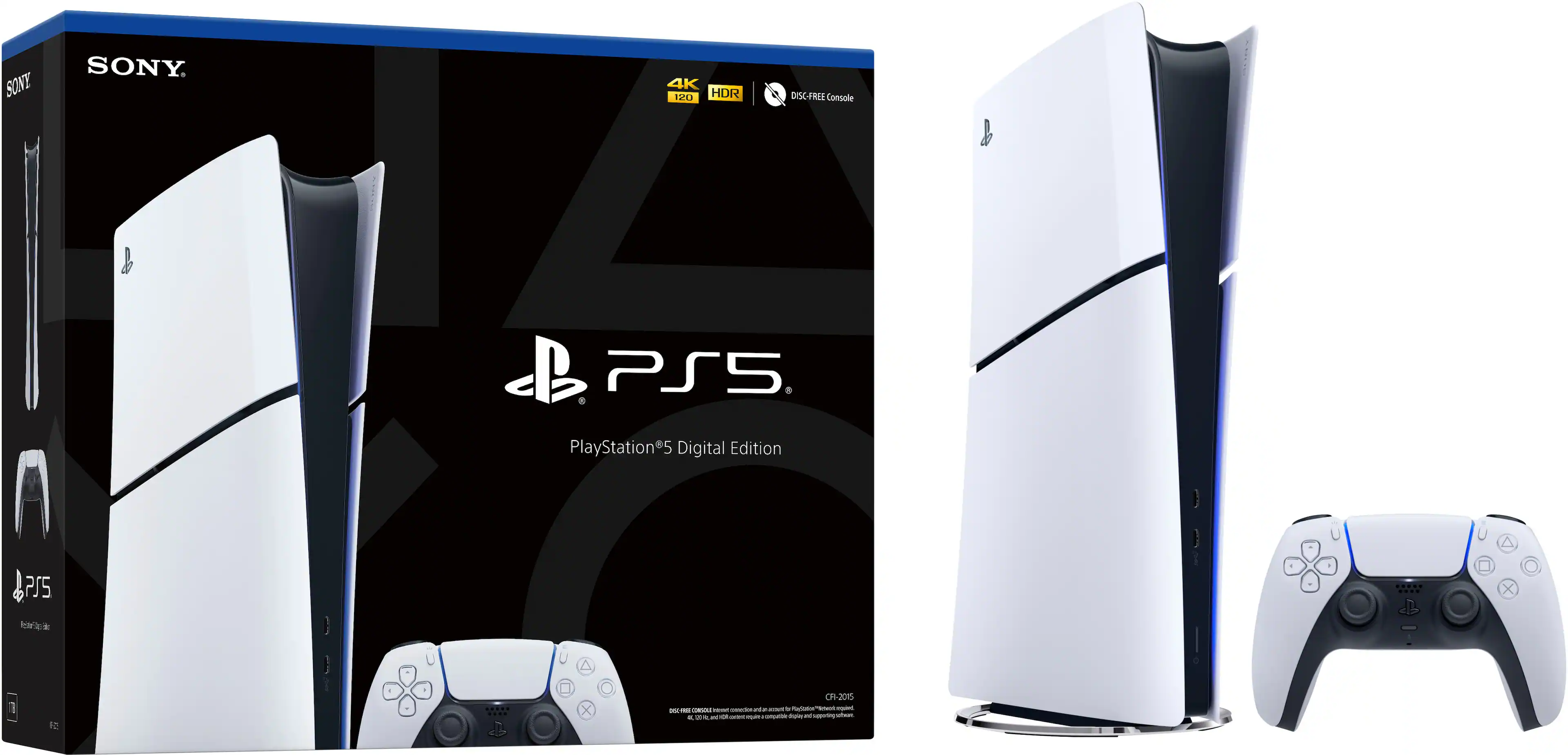 SONY. 4K 1Pt HDR. CnAs PS5. PlayStation 5 Digital Edition