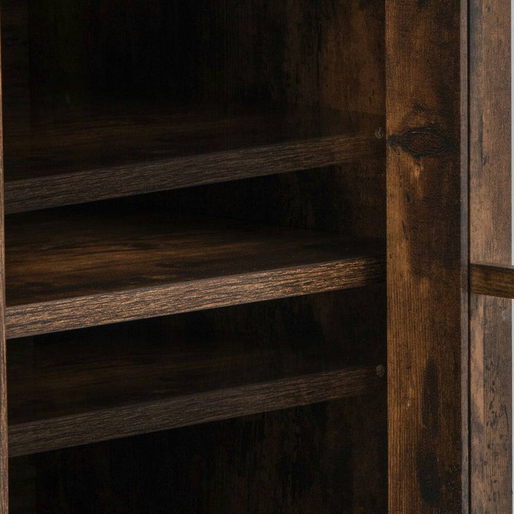 Alt View 5. Pefilos - Fireplace TV for TVs Up to 65 with Side Cabinets Remote Control-Brown, Mid Century Modern Living Room Bedroom TV Stand - Brown.