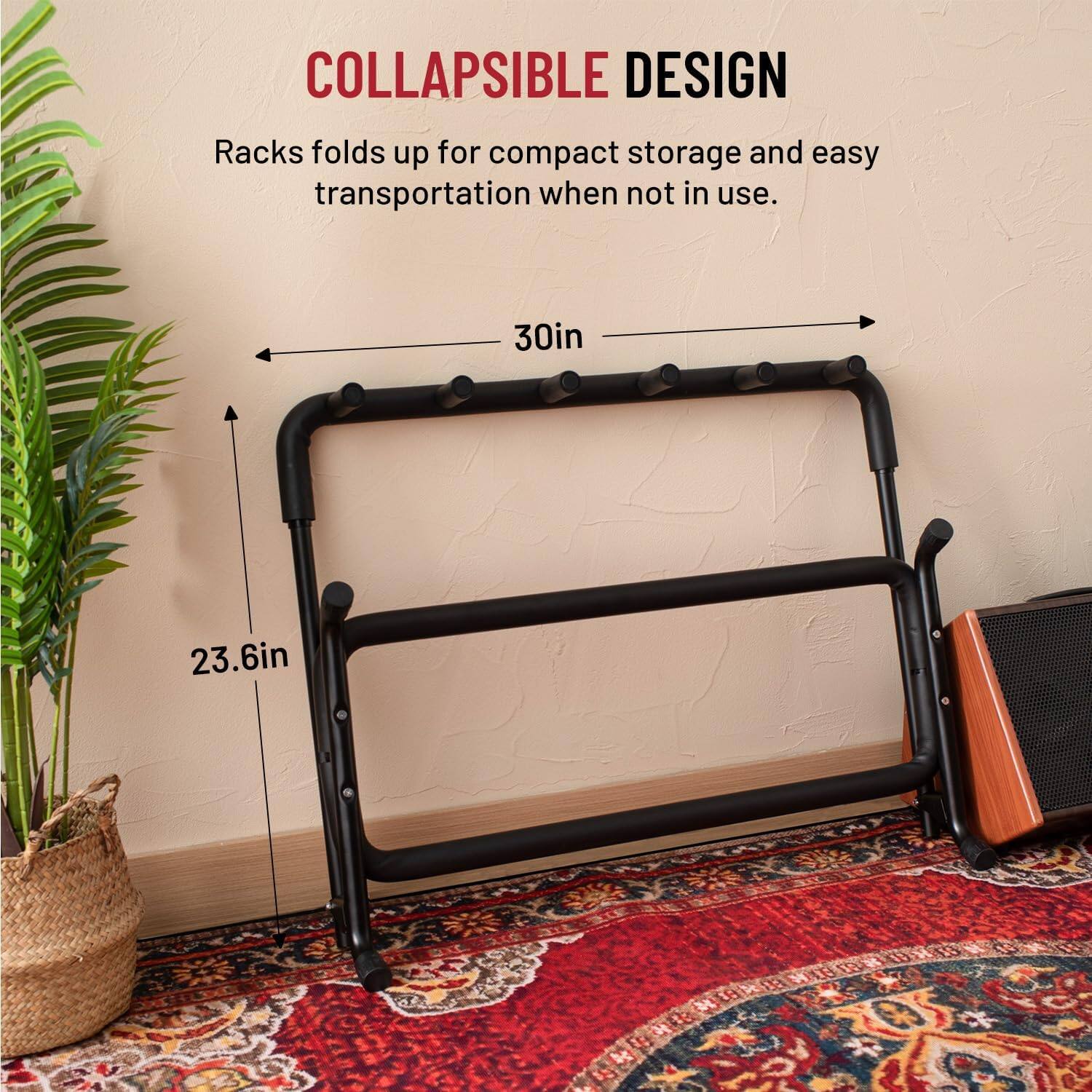 COLLAPSIBLE DESIGN  
Racks folds up for compact storage and easy transportation when not in use.  
30in  
23.6in