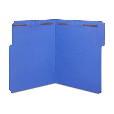Front. Staples - Staples® Reinforced Classification Folder, 3/4" Expansion, Letter Size, Blue, 50/Box (ST18342-CC) - Blue.