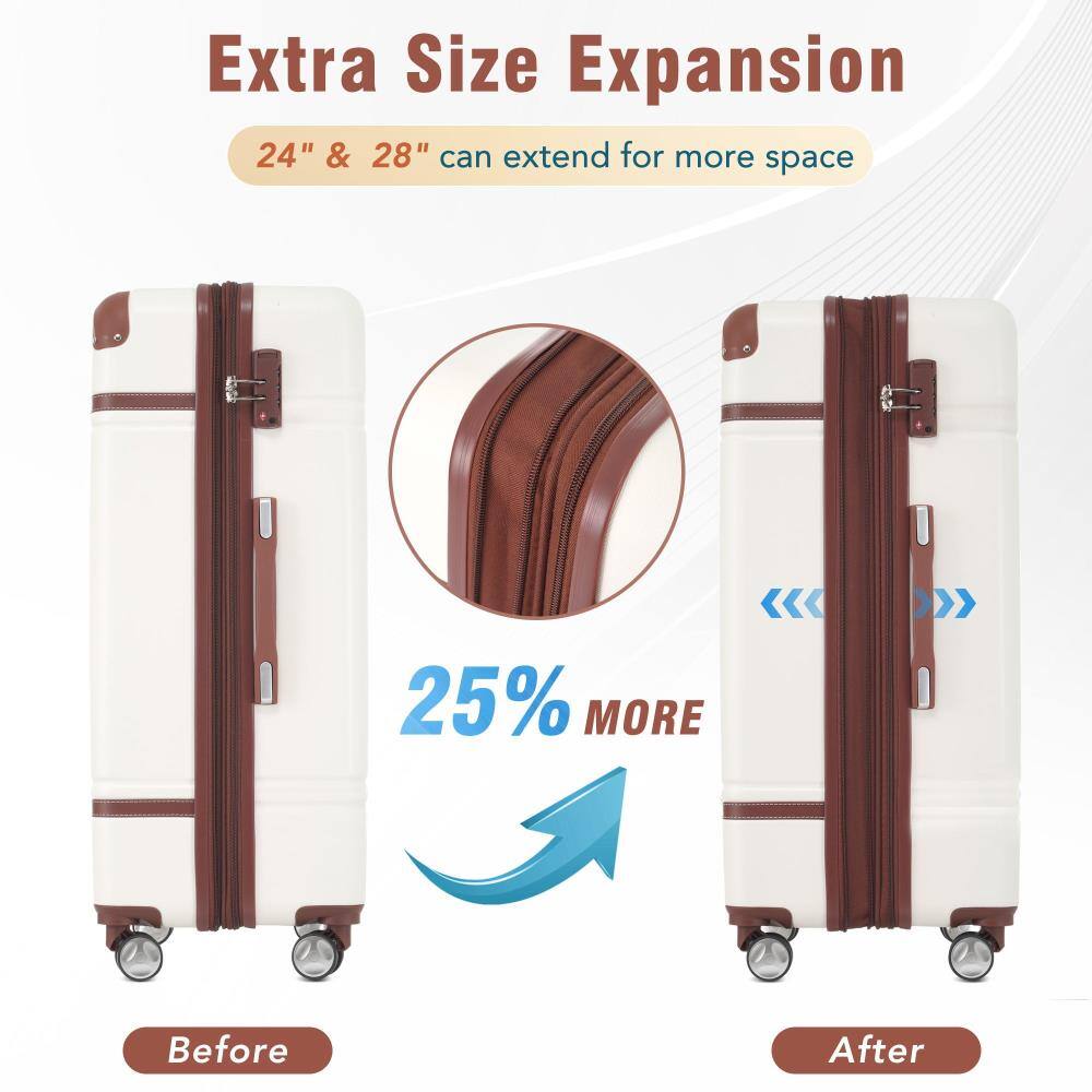 Extra Size Expansion  
24" & 28" can extend for more space  

25% MORE  

Before  
After