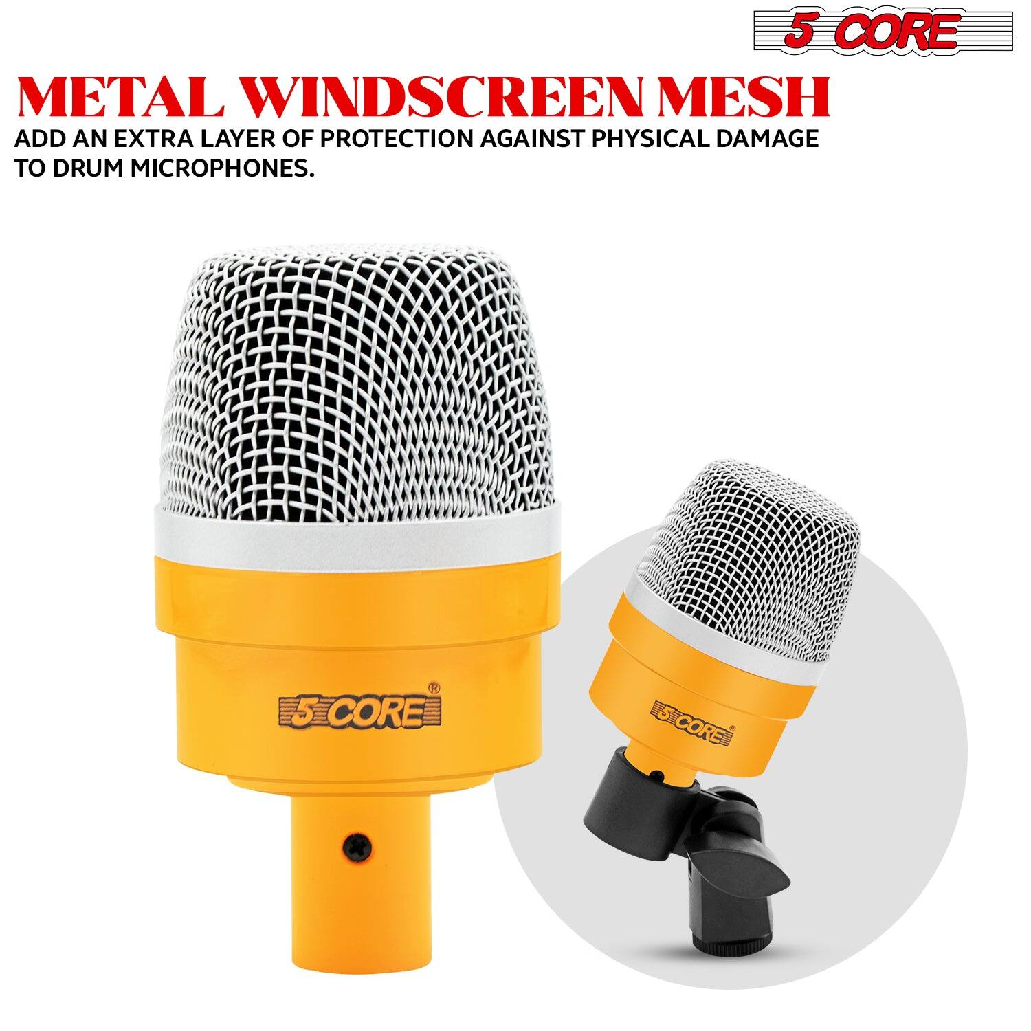 5 CORE

METAL WINDSCREEN MESH

ADD AN EXTRA LAYER OF PROTECTION AGAINST PHYSICAL DAMAGE TO DRUM MICROPHONES.
