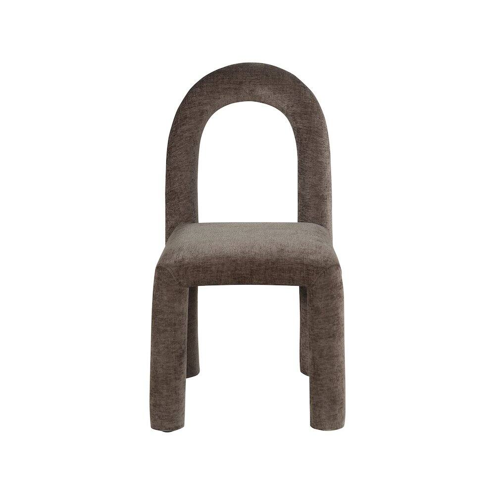 Alt View 2. Meridian Furniture - Amari Brown Chenille Fabric Dining Chair, Set of 2 - Brown.