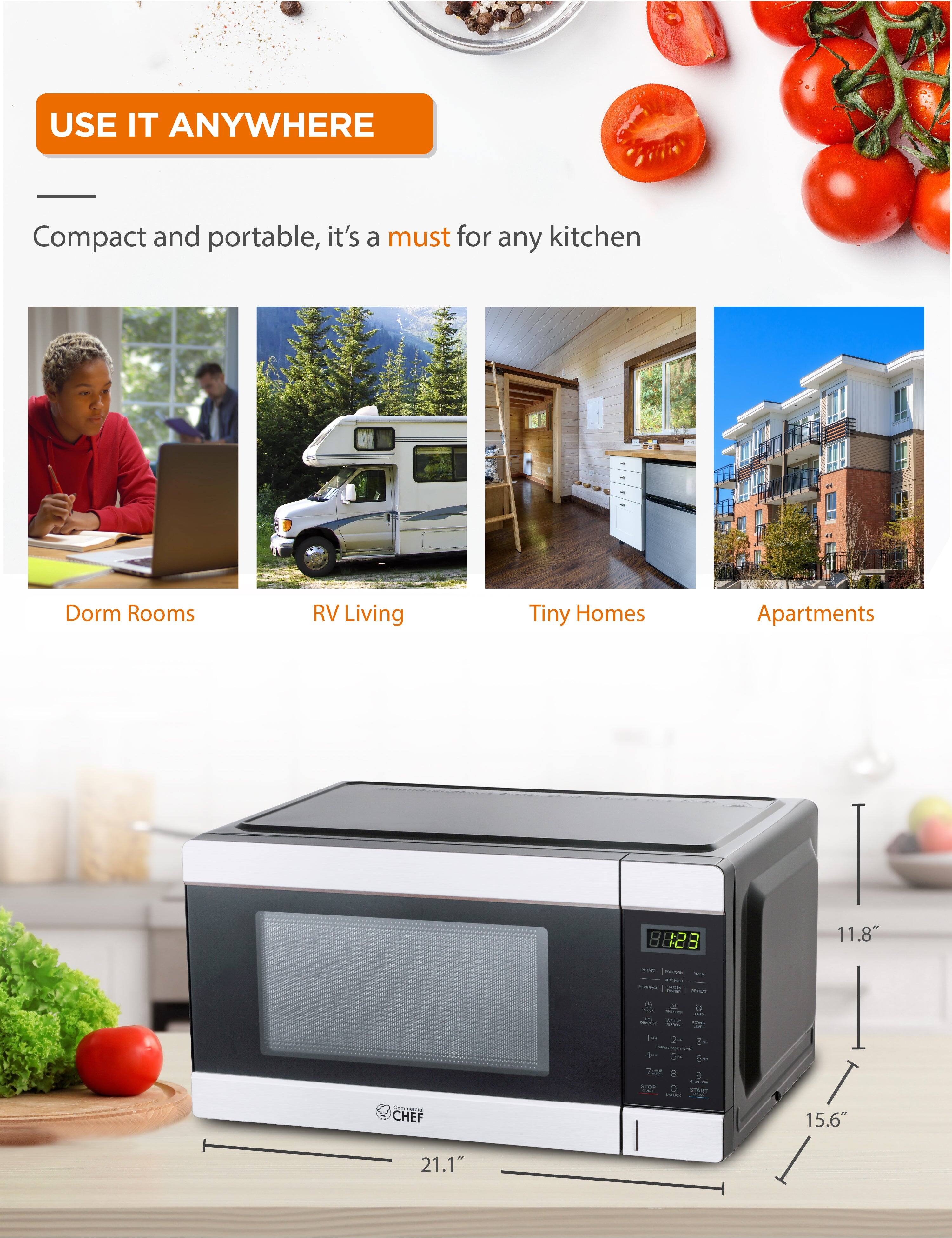 USE IT ANYWHERE
Compact and portable, it's a must for any kitchen
Dorm Rooms
RV Living
Tiny Homes
Apartments
483
11.8"
15.6"
21.1"