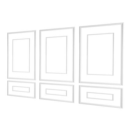 Front. VEVOR - Wall Molding 3 Pack, Wainscoting Panels Kit with Dual-Line Wide & Narrow Profile, Lightweight Paintable Polystyrene - White.