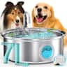 Oneisall - 7L/230oz Dog Water Fountain 5 Stage Filtration System with Visible Water Level with 3 Filter - Stainless Steel