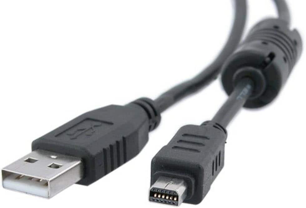 CB-USB8 26-Inch USB Type-A to Mini USB Type-B Camera Data Transfer Cable for OM SYSTEM Cameras - Black