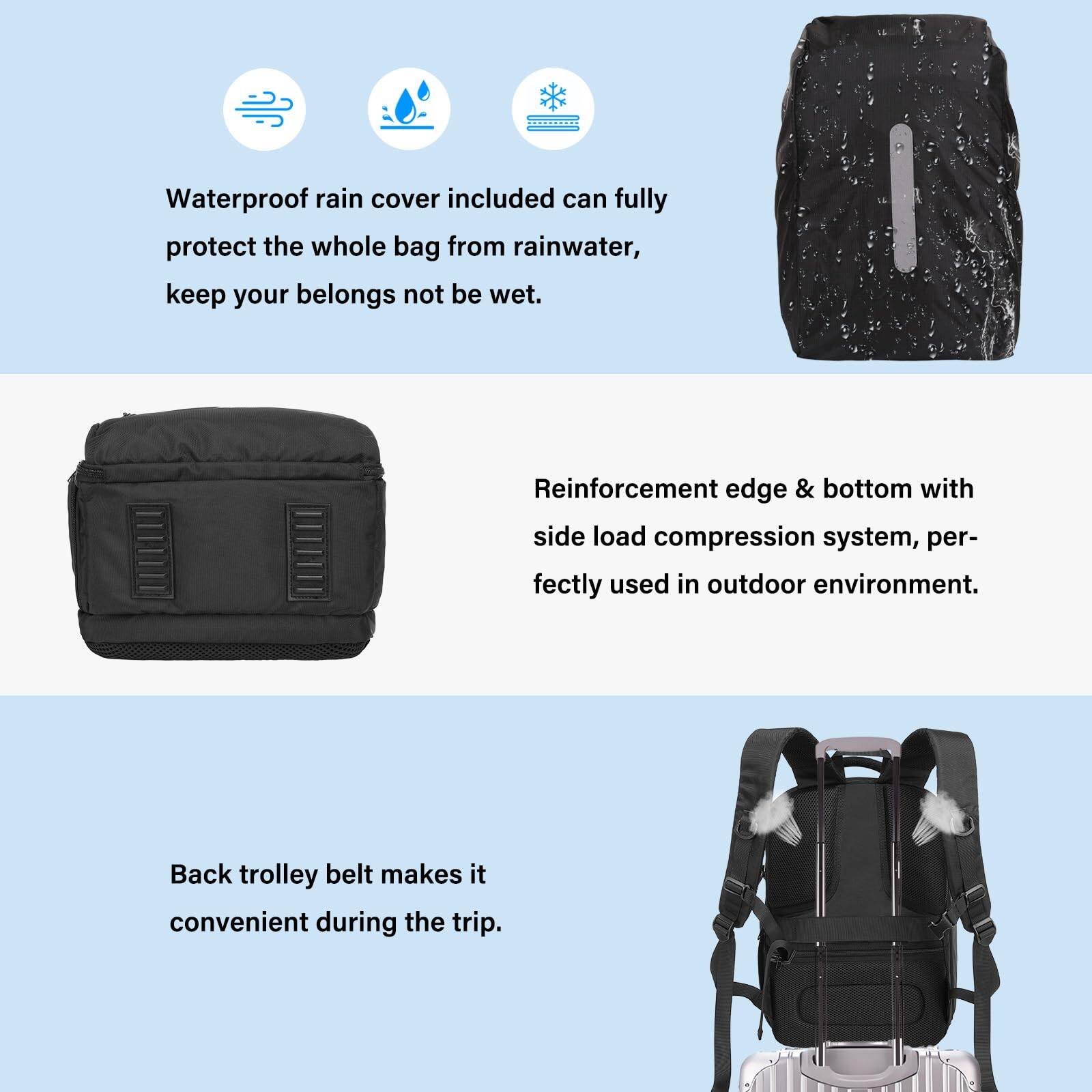 Alt View 3. Pacoar Cade - Camera Backpack  Dslr slr mirrorless Case Side Quick Access Photography Travel Bag With 15 16 Inch Laptop Compartment - Default.