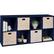 The text in the image is not clear enough to be read accurately. However, based on the context, it seems to be a description of a storage unit with wicker baskets and decorative items. If you have specific text you want to be corrected or grouped, please provide it.