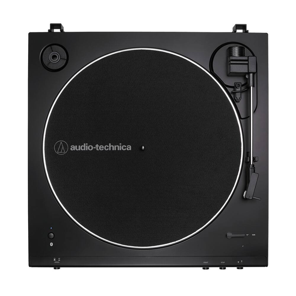 Angle. Audio-Technica - Audio-Technica Two-Speed Stereo Turntable and USB (Black) w/Bluetooth Speakers.
