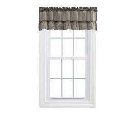 Ellis Curtain - Ellis Stacey 1.5" Rod Pocket High Quality Fabric Solid Color Window Ruffled Filler Valance 54"x13" Grey - Gray