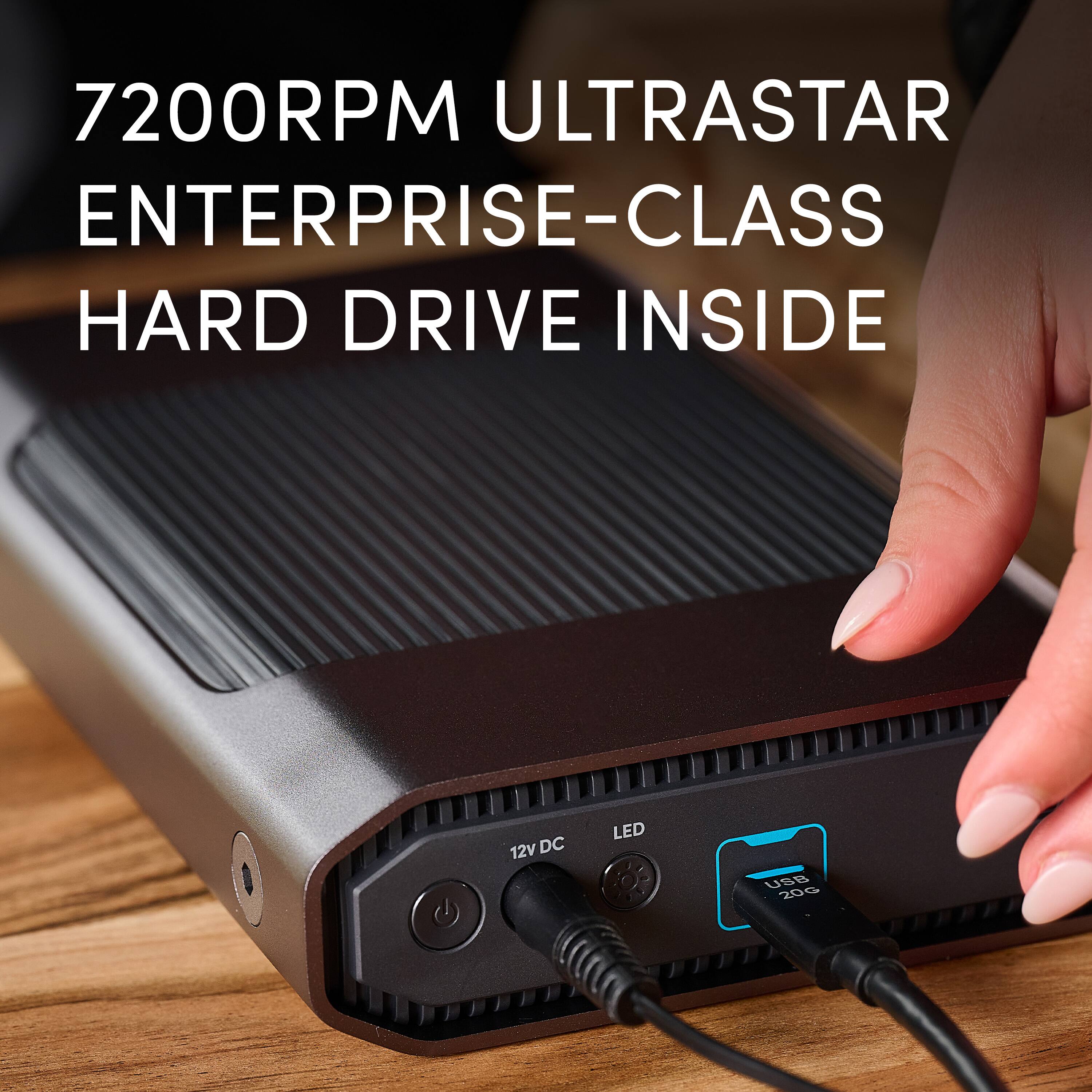 7200RPM ULTRASTAR ENTERPRISE-CLASS HARD DRIVE INSIDE 12V DC LED USB 2.0
