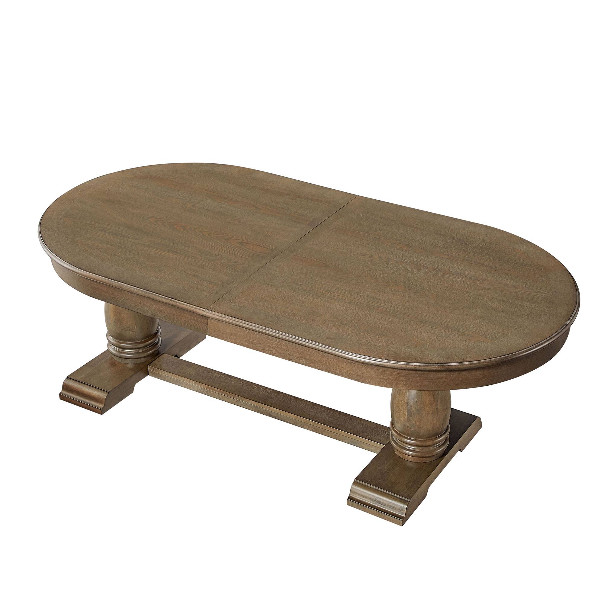 Angle. Tiramisubest - 94" Extendable Wooden Dining Table for 6 Persons,Mid Century Modern Long Expandable Curved Dining Table,White Oak - White Oak.