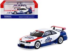 Tarmac Works - Nissan Nismo GT-R LM RHD (Right Hand Drive) 1995 Launch Version Accents Hobby64 Series 1/64 - White with Red and Blue