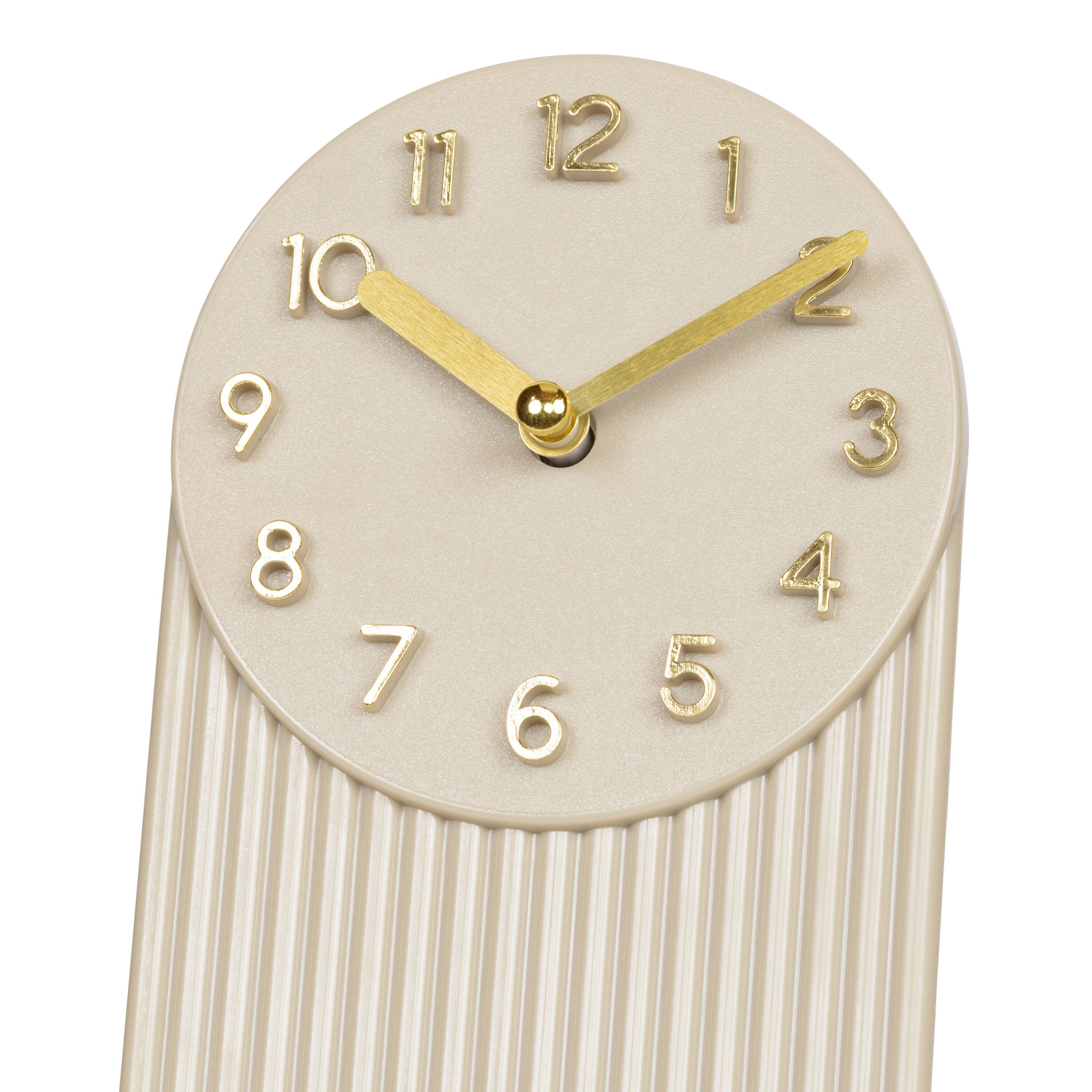 Angle. La Crosse Clock Co. - Grooves Quartz Analog Table Clock, Soft White - White.