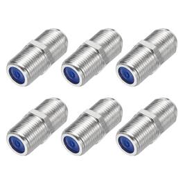 Unique Bargains - 6pcs RG6 Coaxial Connector, F Female to Female, 75 Ohm Nickel Plated, 22x10mm, Blue, for Broadcast, Antenna - Nickel Blue