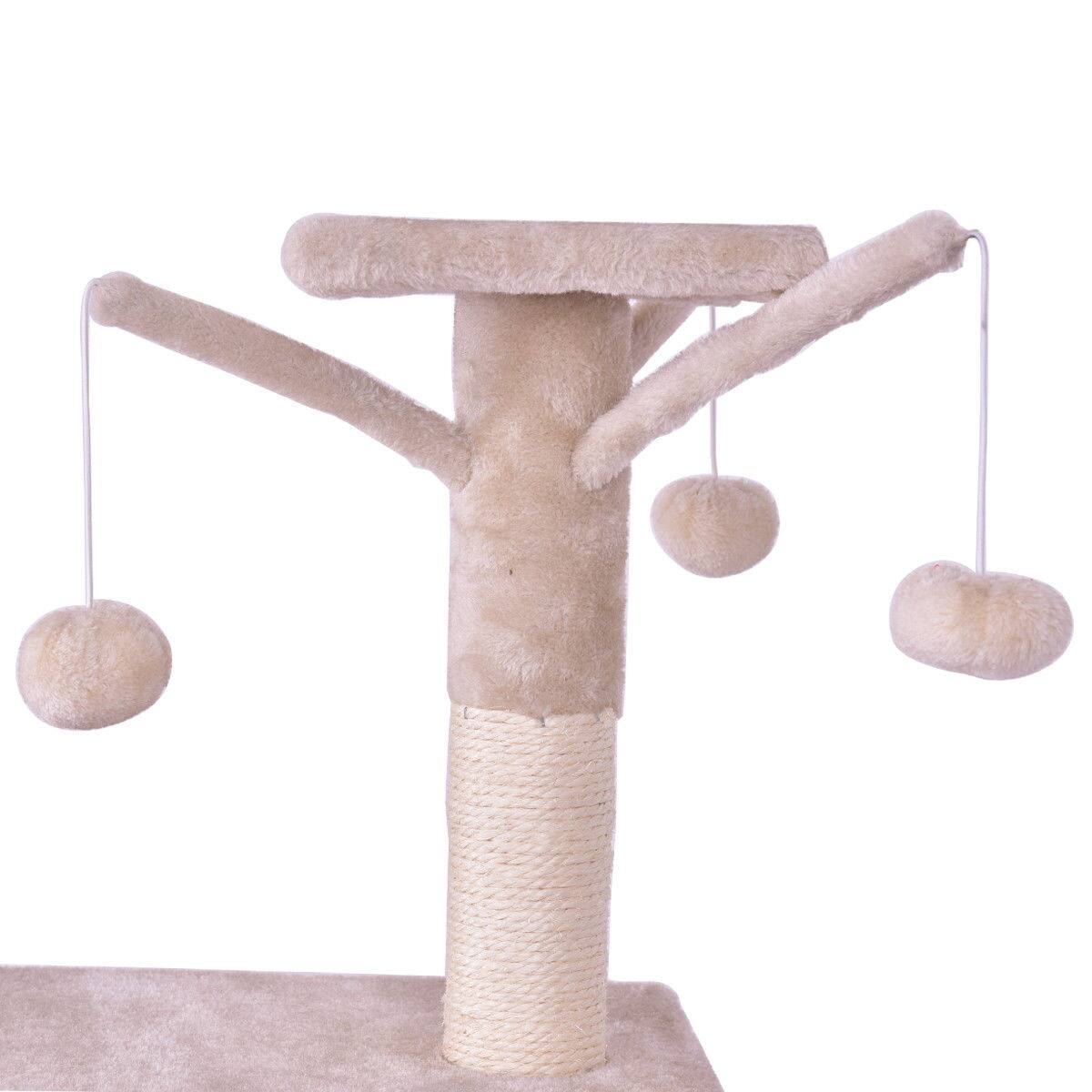 Alt View 7. Gymax - Gymax 56'' Cat Tree Kitten Pet Play House Furniture Condo Scratching Posts Ladder Beige.