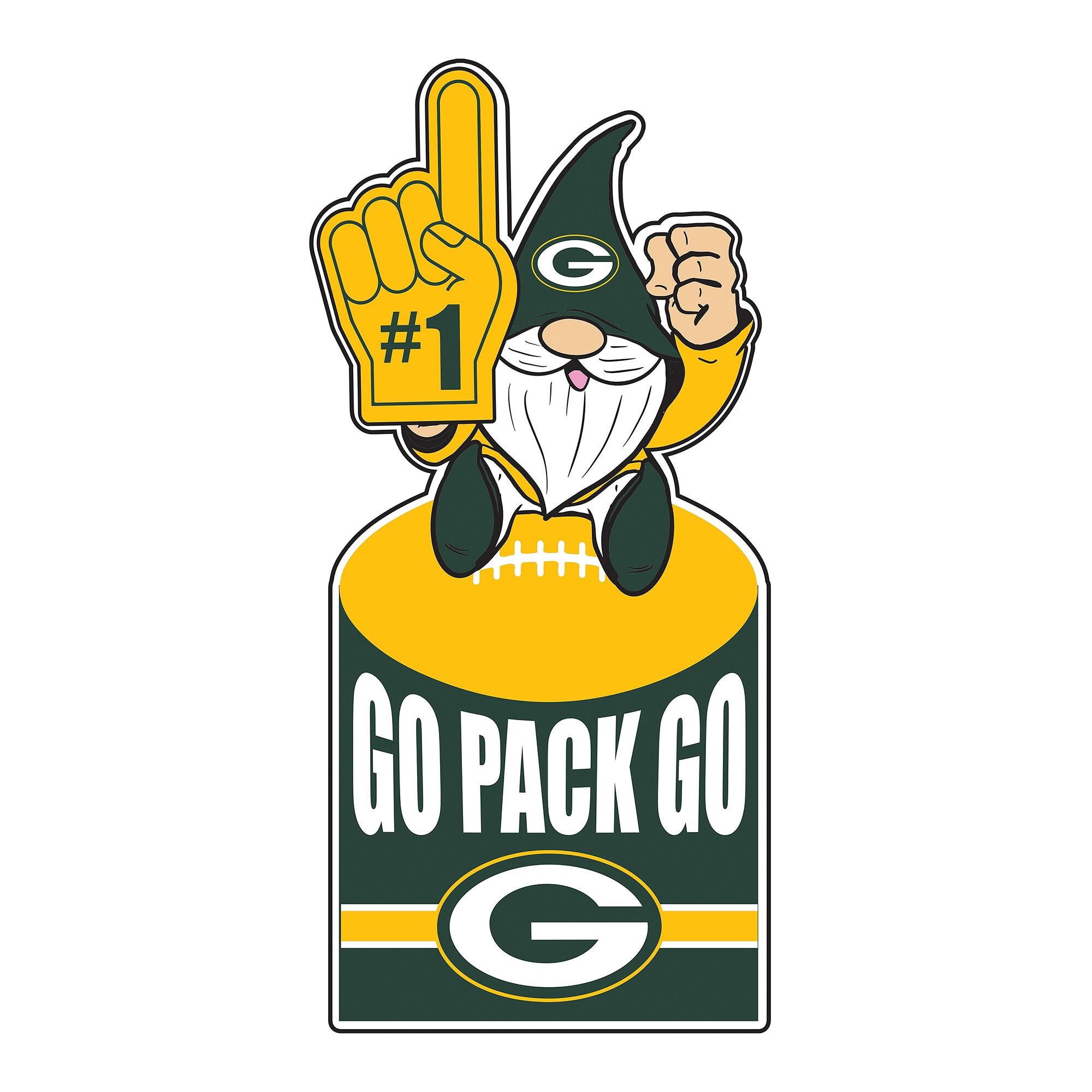 Green Bay Packers 30" Metal Gnome 3-in-1 Outdoor Yard Sign