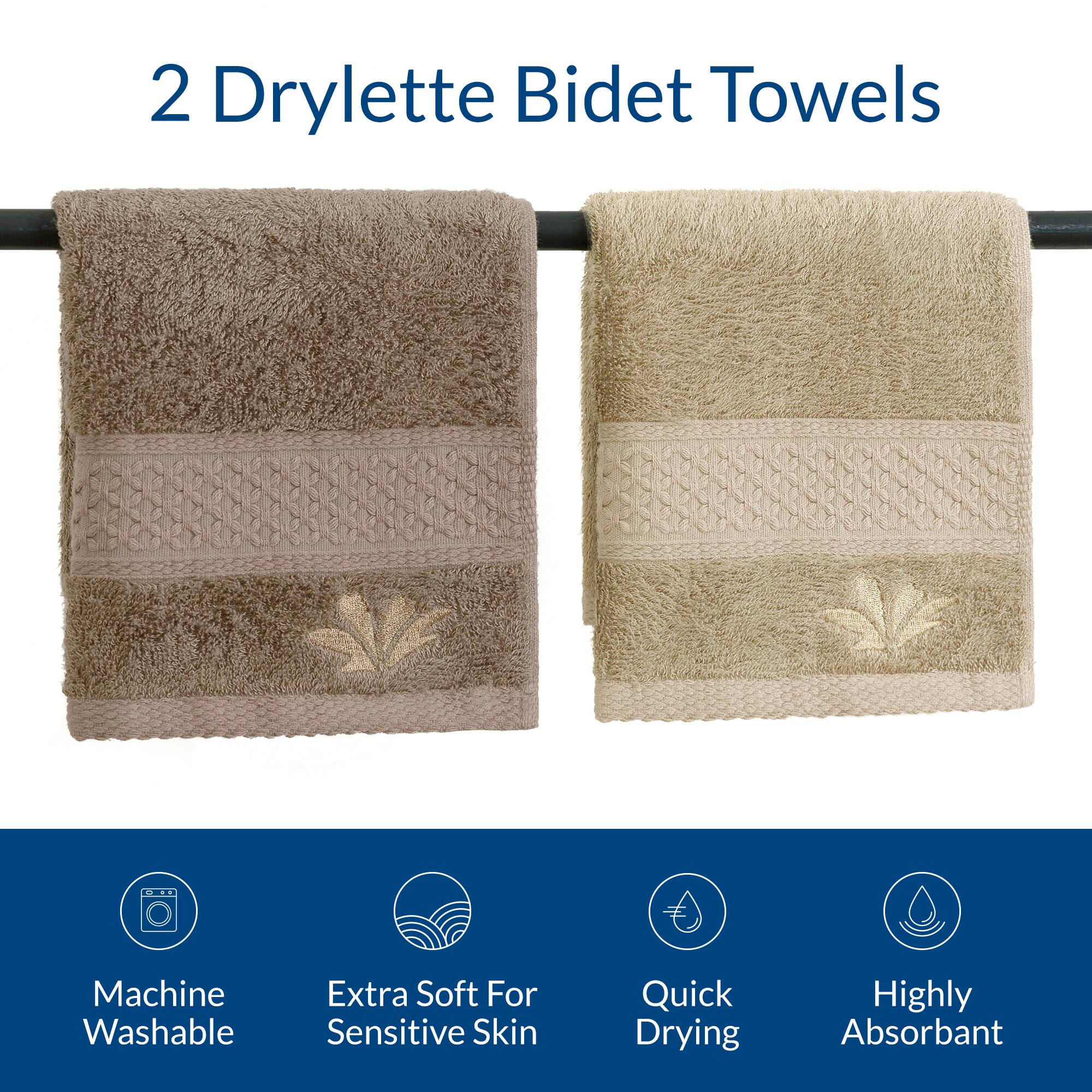 2 Drylette Bidet Towels

- Machine Washable
- Extra Soft For Sensitive Skin
- Quick Drying
- Highly Absorbant