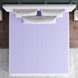 Emma + Oliver - Astor Memory Foam Mattress Topper with Lavender Infused, CertiPUR-US Certified Foam and Ventilated Construction - Purple