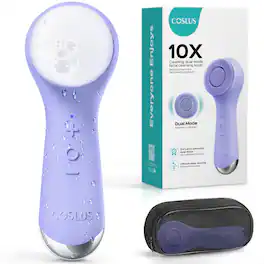 COSLUS - 2-in-1 Silicone Face Scrubber, Spin+Vibration Patented, Auto Foaming, for Men & Women