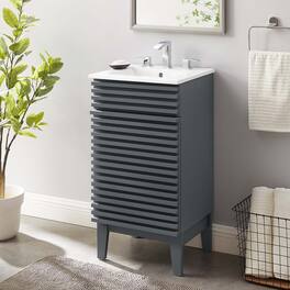 Modway - Render 18" and 24" Bathroom Vanities with White Basin Included - Gray White