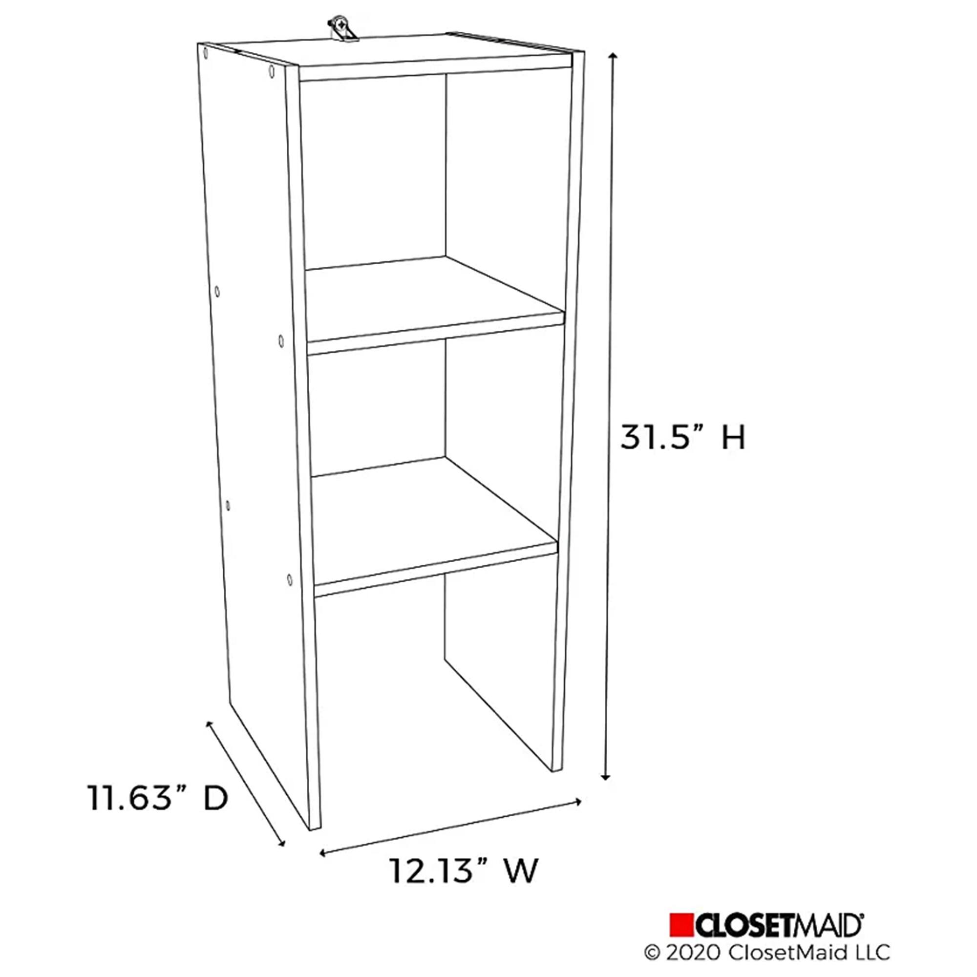 31.5" H  
11.63" D  
12.13" W  

CLOSETMAID  
© 2020 ClosetMaid LLC