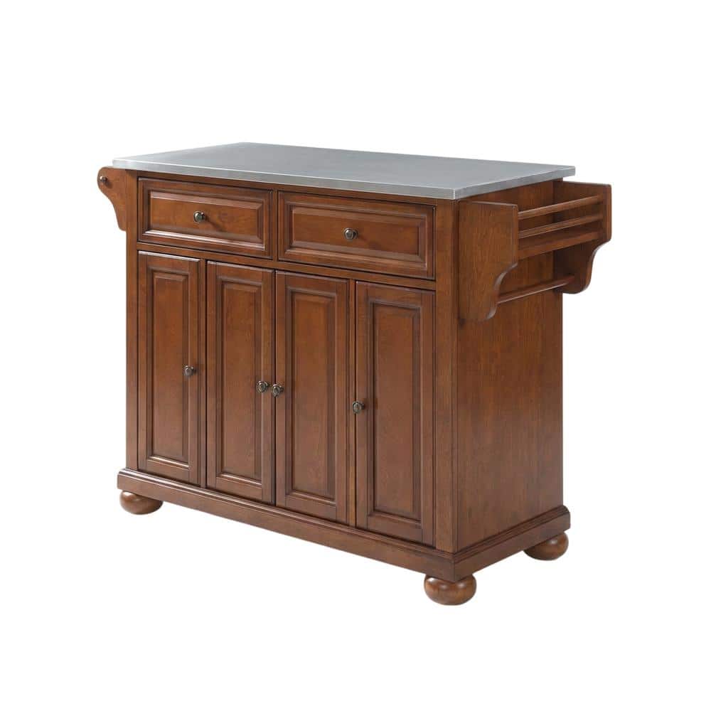 Crosley Furniture - Alexandria Stainless Steel Top Full Size Kitchen Island/Cart - Cherry price history on PriceWatchPro