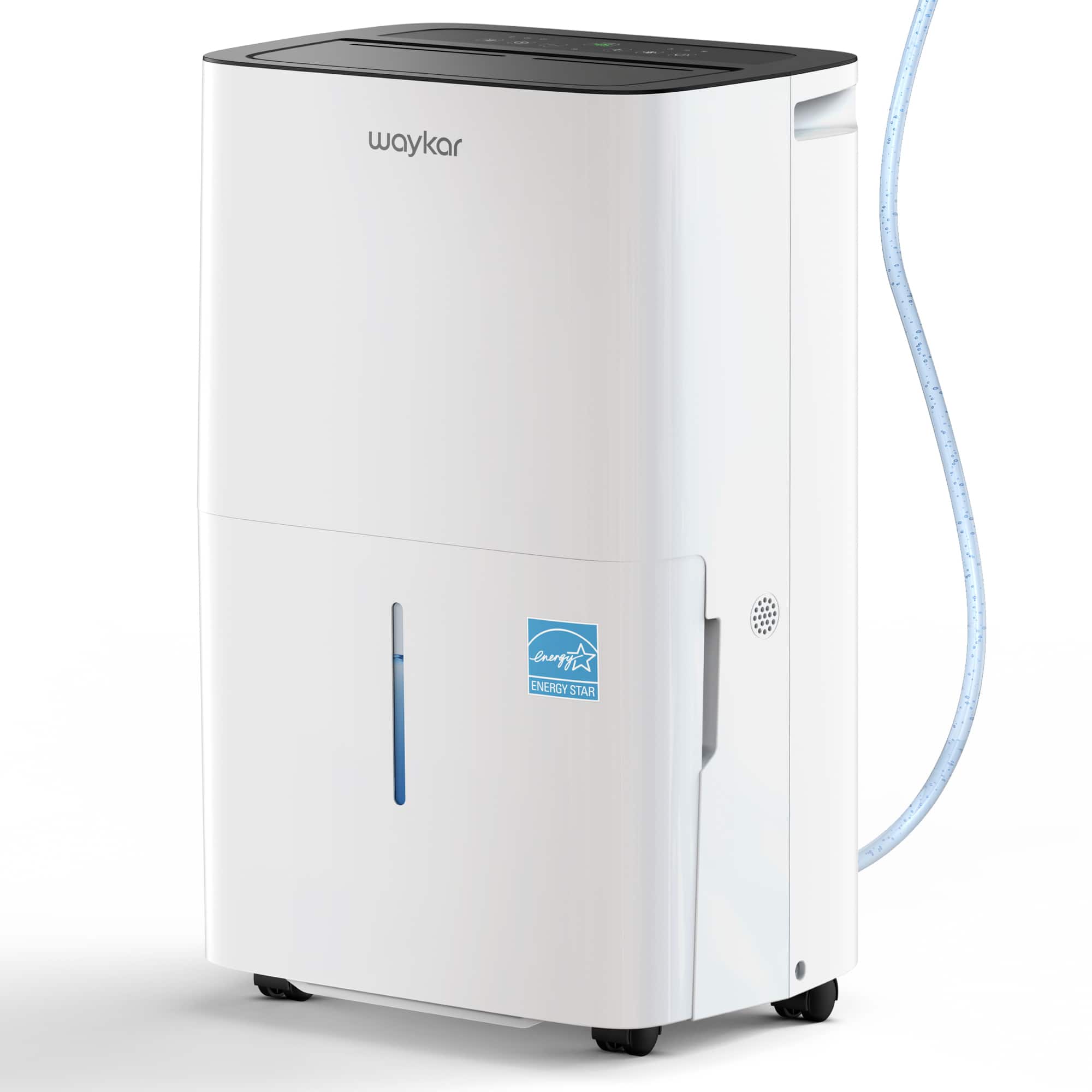 Waykar - 150-pint Energy Star Dehumidifier with Auto-Swing Louvers and Full Tank Protection for Bedroom and Basement - White