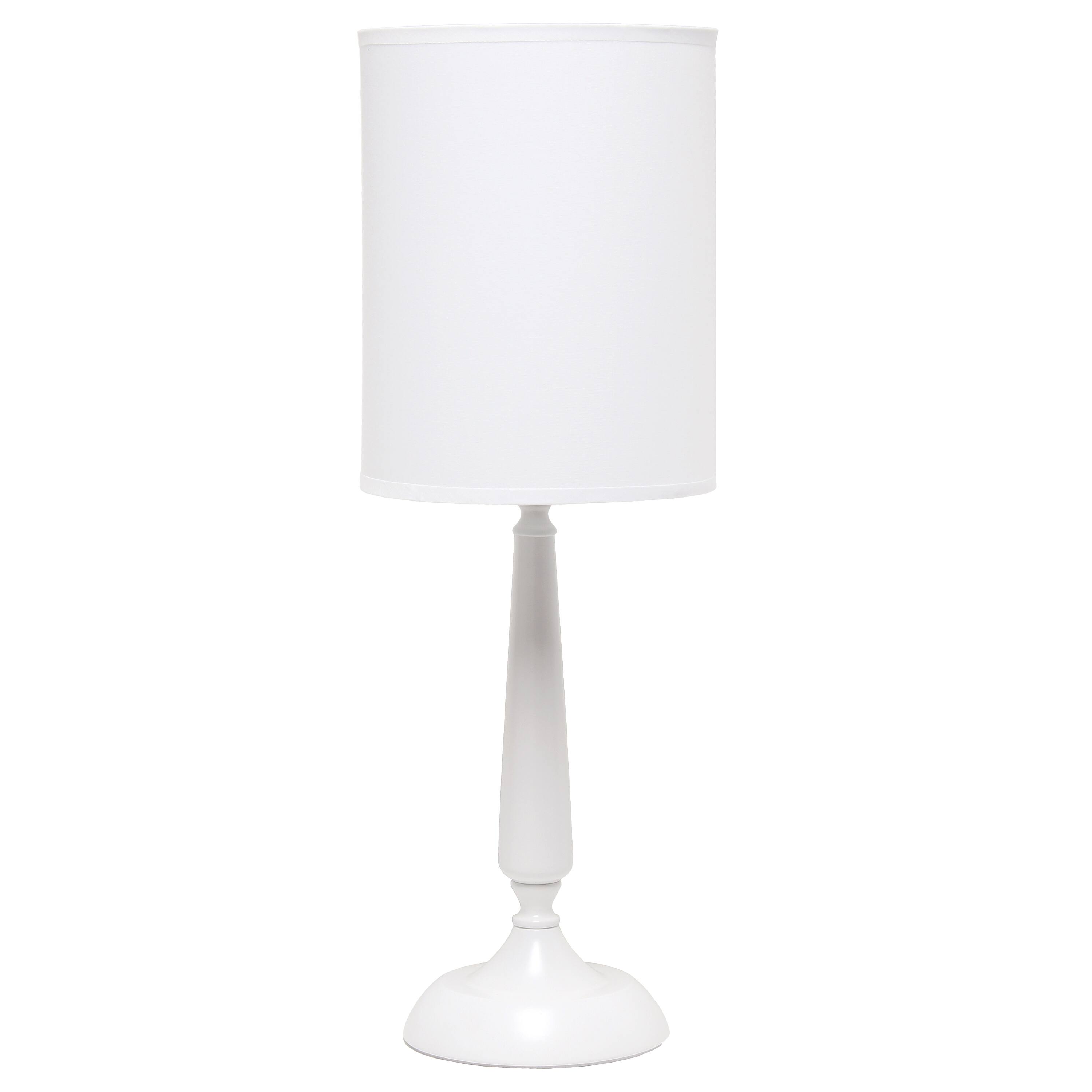 Front. Simple Designs - Traditional Candlestick Table Lamp - White.